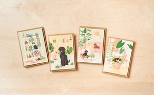 pet cat and dog cards for houseplant lovers