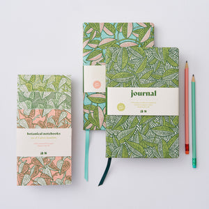 A5 Green botanical journal, PLAIN pages