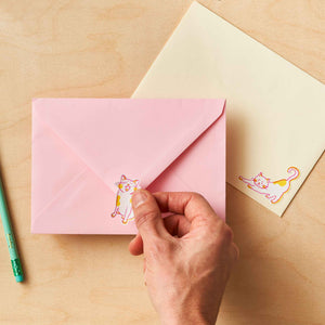 cat sticker to decorate envelopes