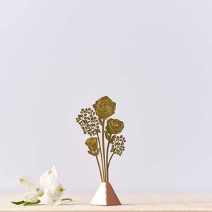 Roses, brass tiny bouquet