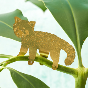 adoable red panda decoration in gold brass