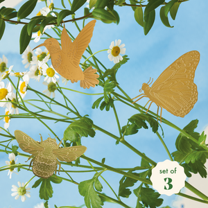 Pollinators Plant Animal Set 3 - Bumblebee, Butterfly, Hummingbird