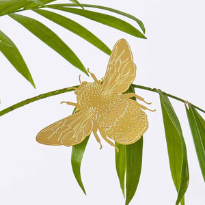 plant animal bumblebee cute decoration in gold