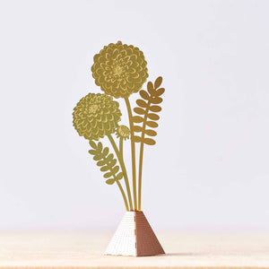 Dahlia, brass tiny bouquet