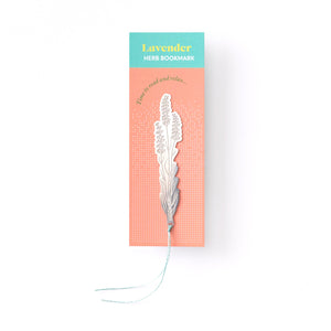 lavender flwoer bookmark with string 