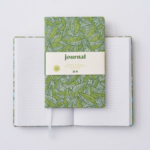 A5 Green botanical journal fabric cover